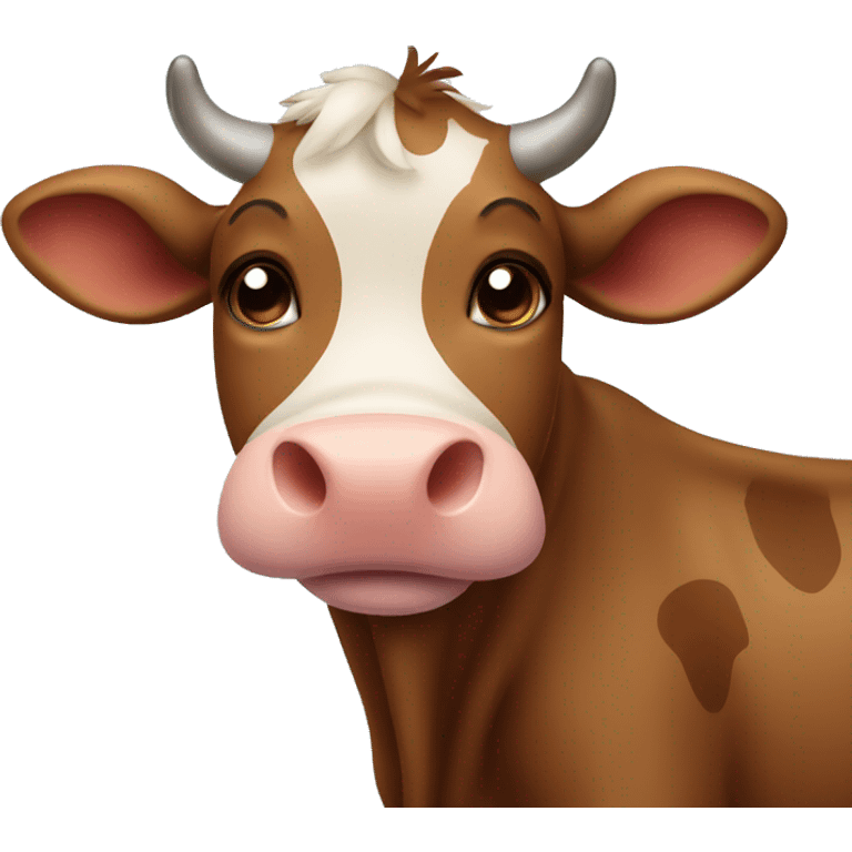 Cute brown cow  emoji