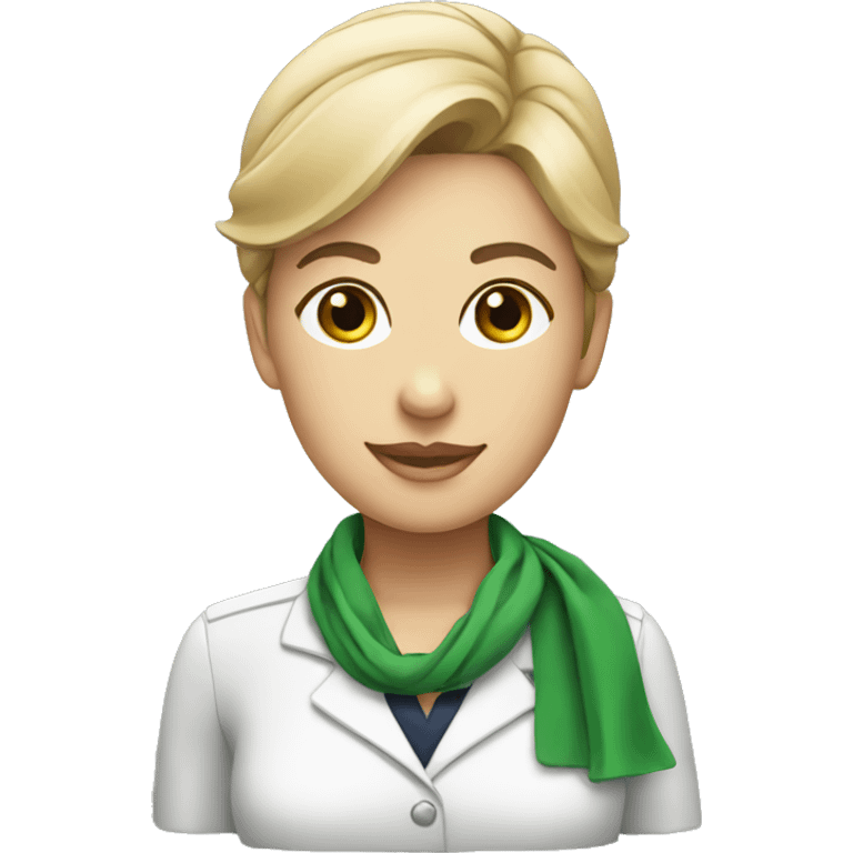 flight attendant with green scarf emoji