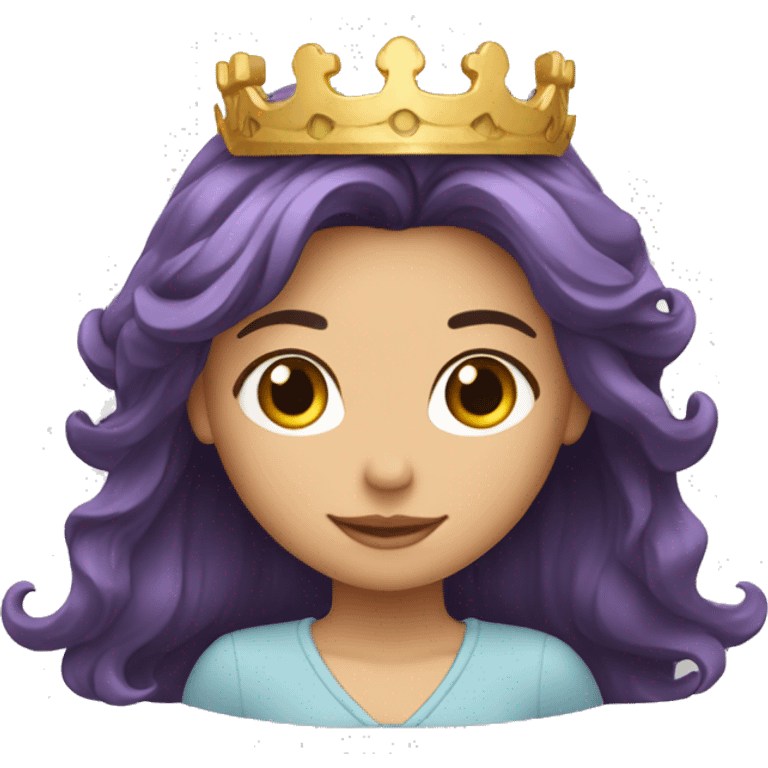 Une fille avec des cheveux longs avec la couronne d’ange emoji