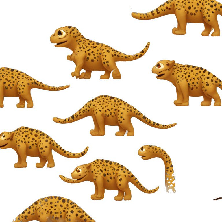 Cheetah print dinosaur with slippers on ￼ emoji