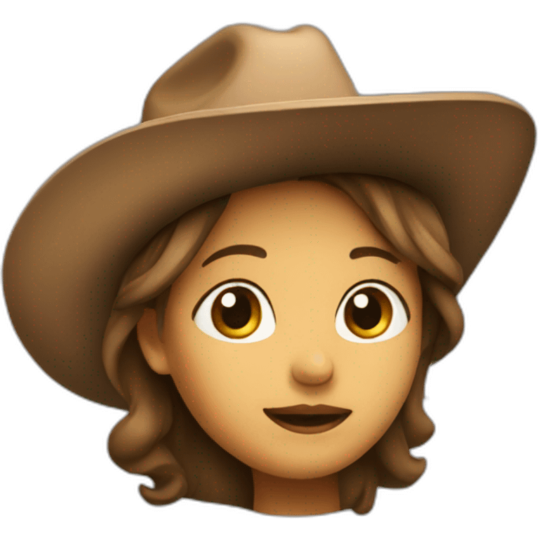 Pregnant woman with cowboy hat three quarter view emoji