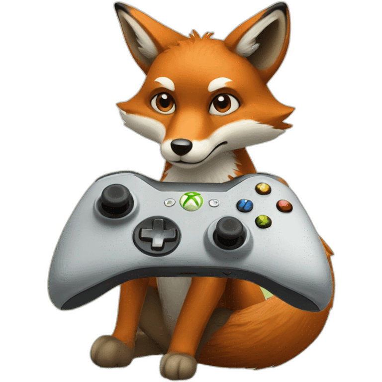 a fox with an xbox controller emoji