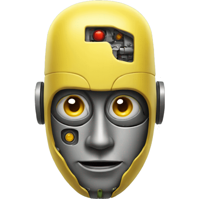 robot yellow head, 30 degrees to the right emoji