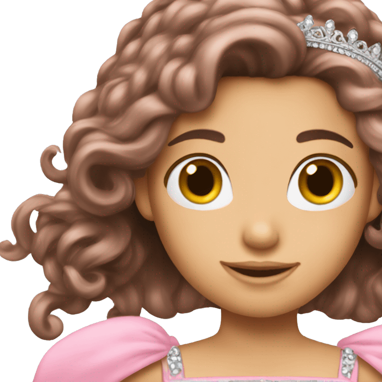 Brunette pink tiara emoji emoji