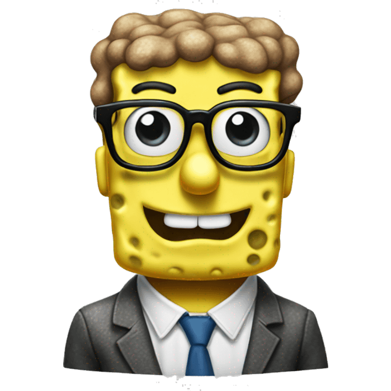 spongebob with nerd glasses emoji