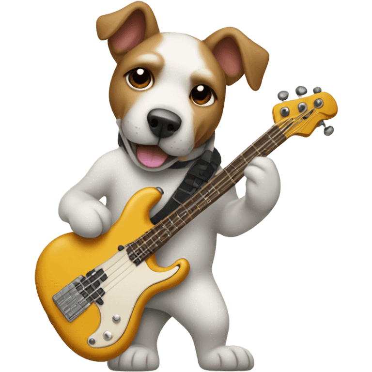 Dog playing bass guitar  emoji