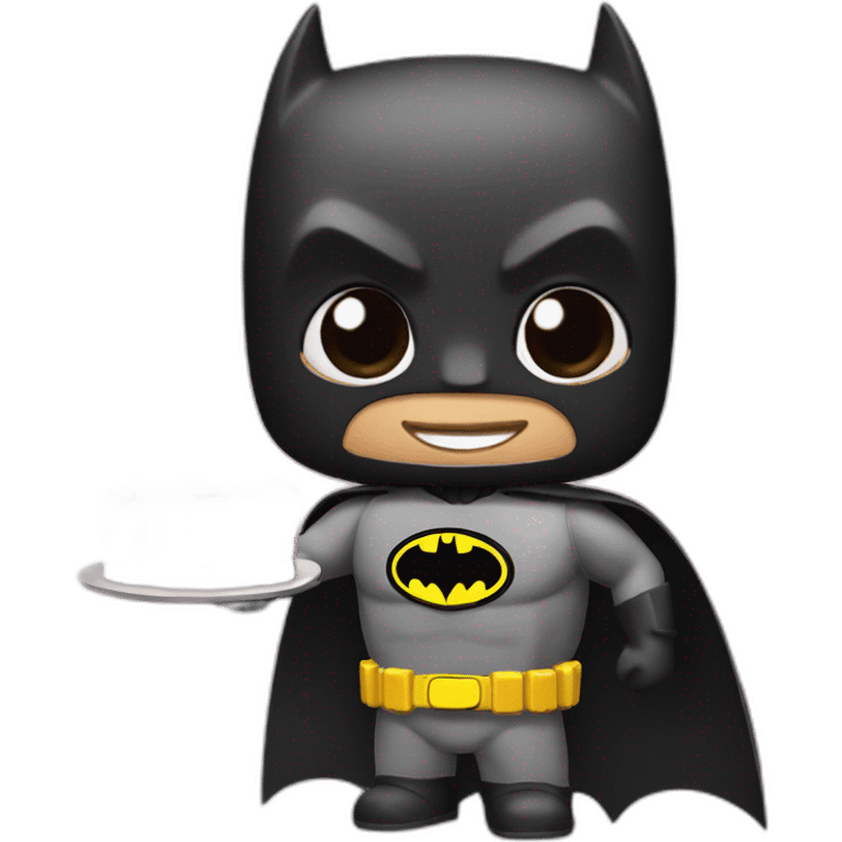 Batman with a birthday cake emoji