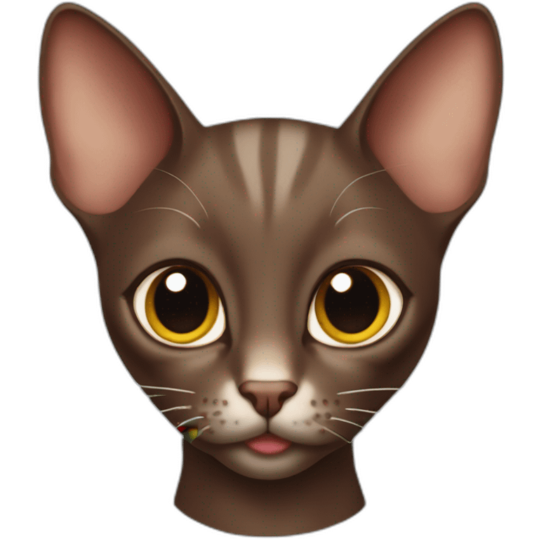 chocolate-like oriental cat emoji