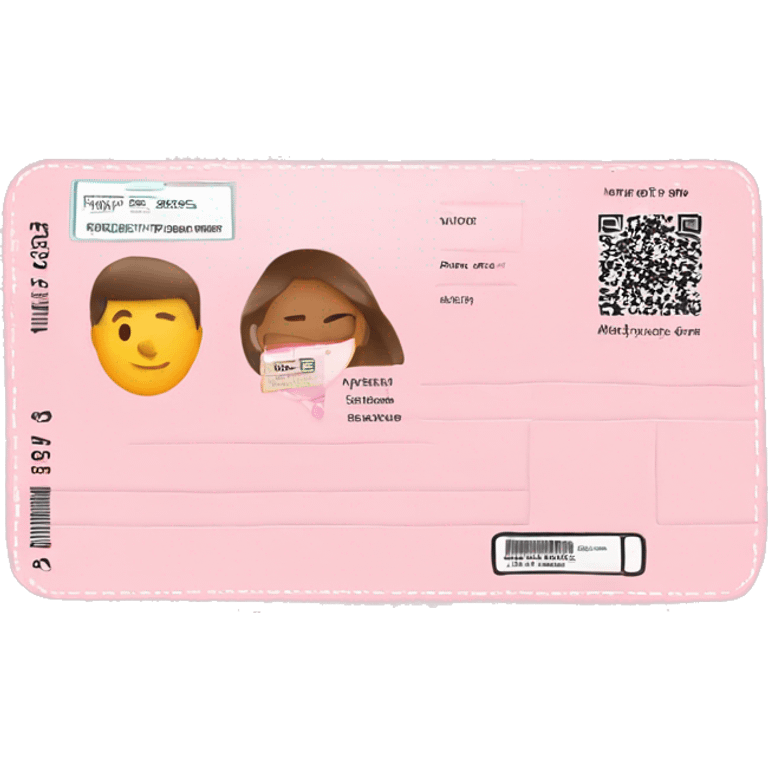 Light pink boarding pass  emoji