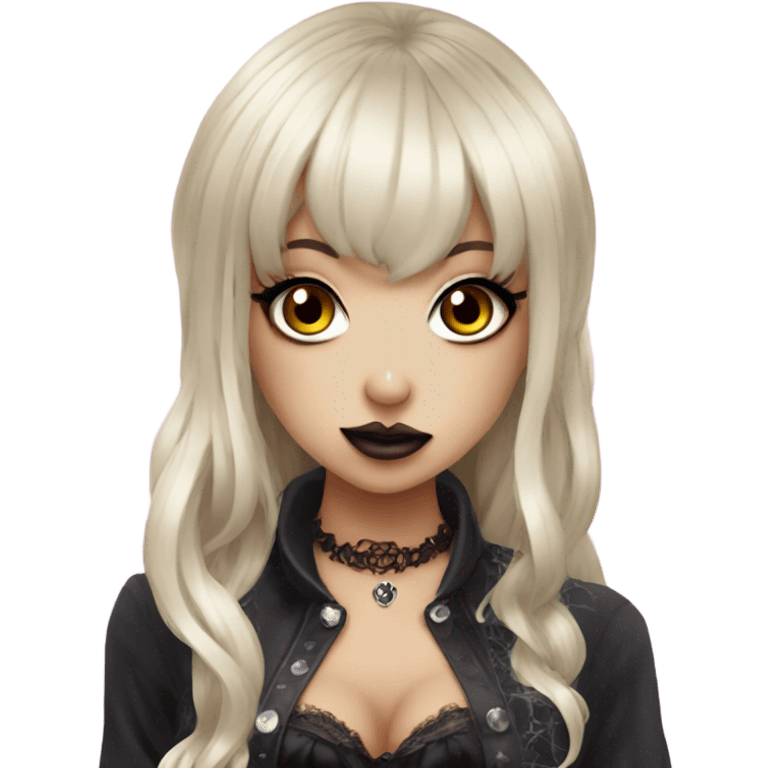 hime gyaru girl, goth vampire emoji