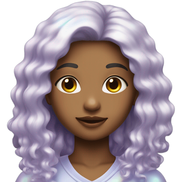  girl, aura, iridescent, mystical, shiny, holographic  emoji