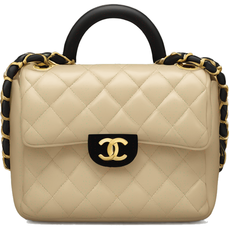 Classic Chanel bag in beige with black emoji