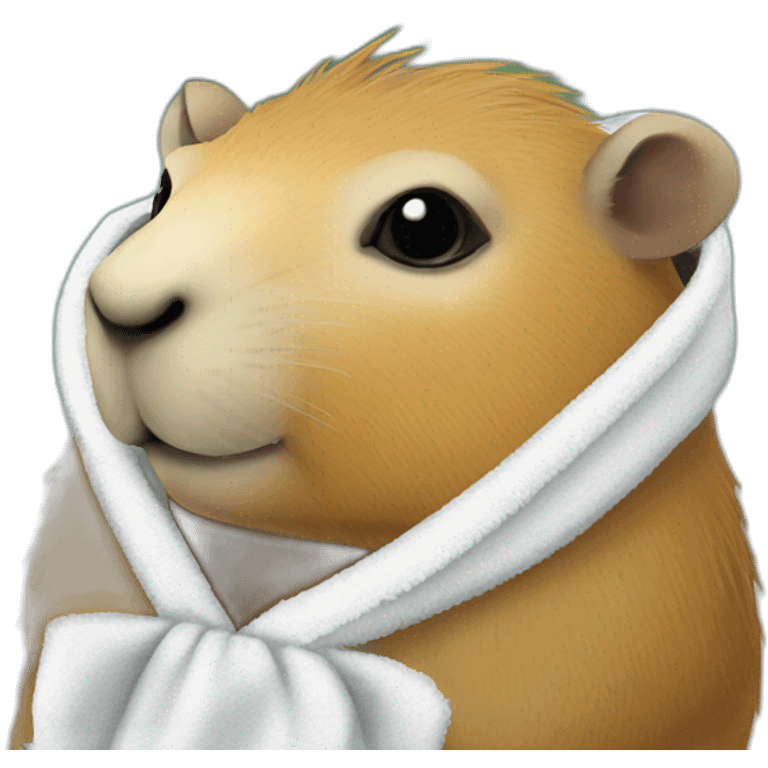 Capybara spa towel emoji