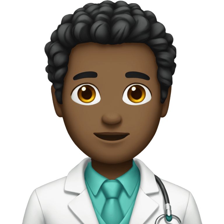 doctor black hair white skin emoji