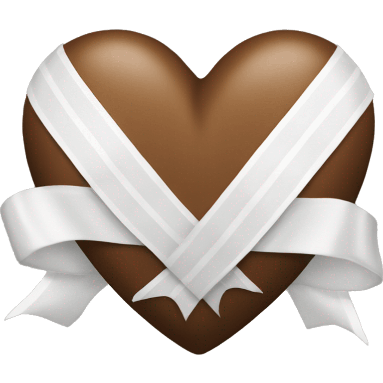 brown heart with white ribbon emoji