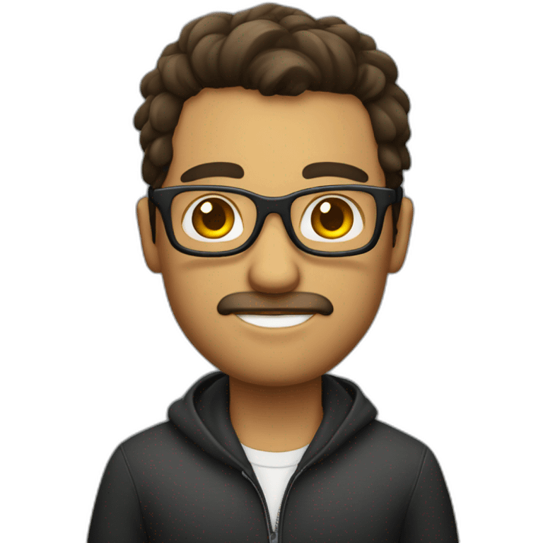 Hombre con gafas y pelo largo emoji