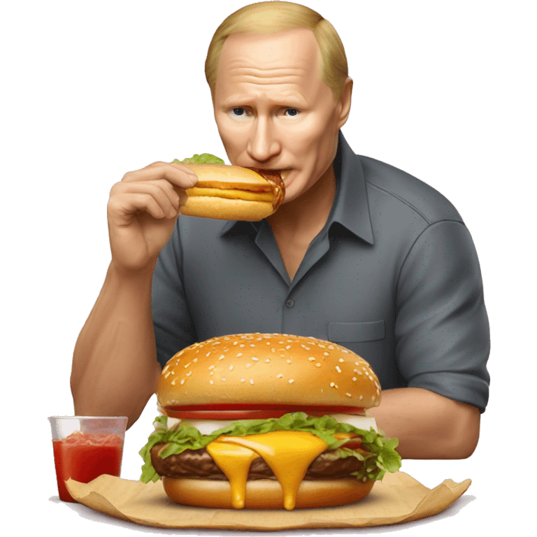 Vladimir Poutine qui mange un burger  emoji