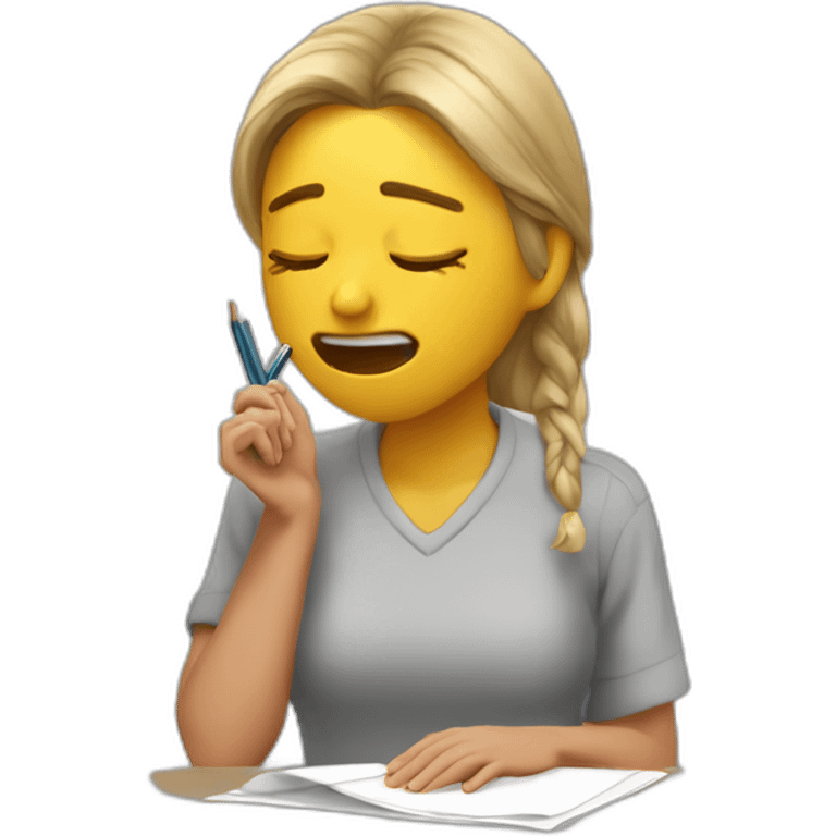 safia nolin crying while writing a letter emoji