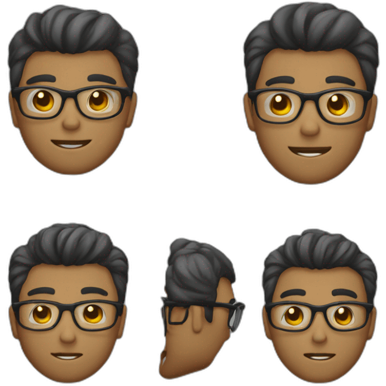 un joven con gafas y barba guapo emoji