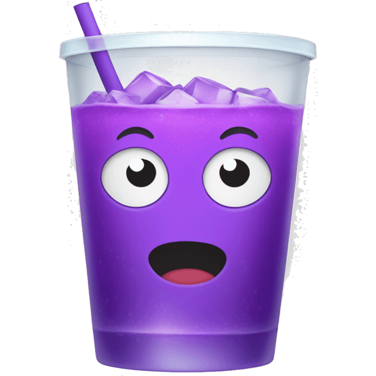 Purple drink with ice in paper cu emoji