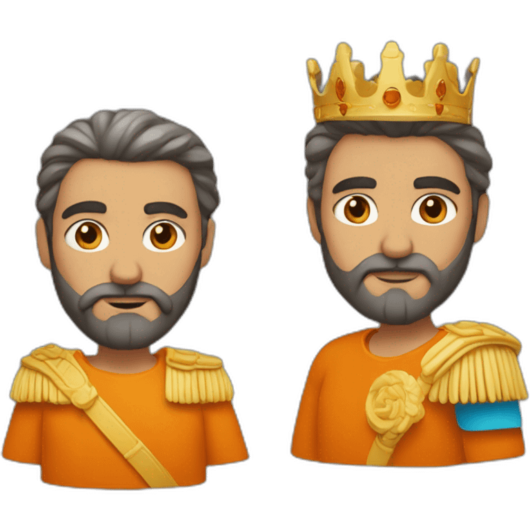 un rey con barba naranja emoji