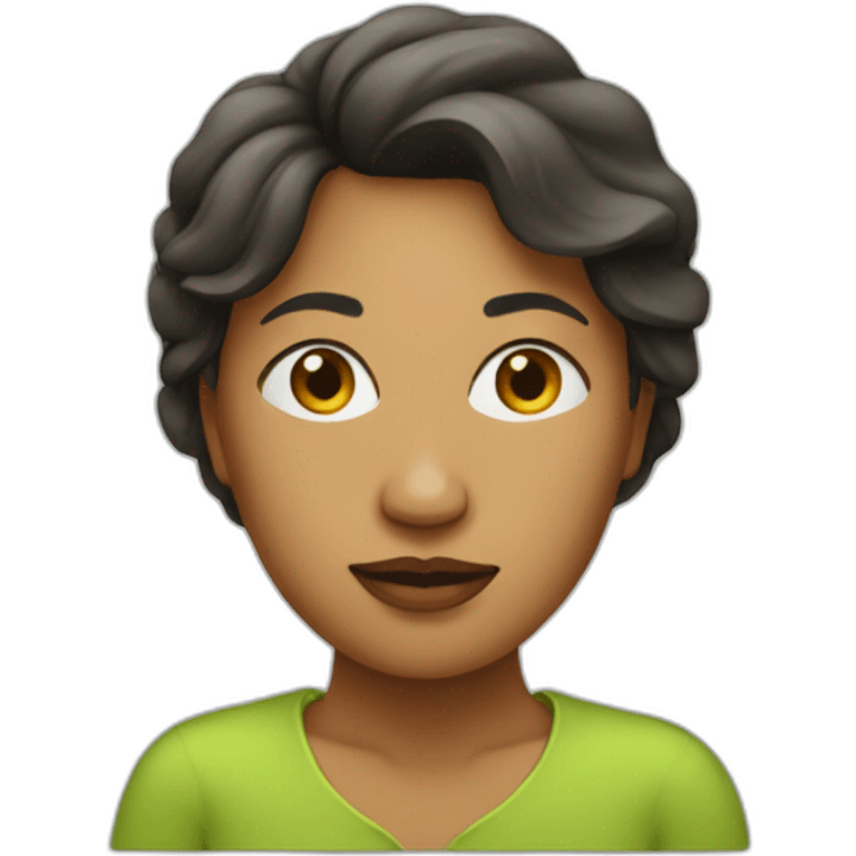 woman, with a pear-shaped head emoji