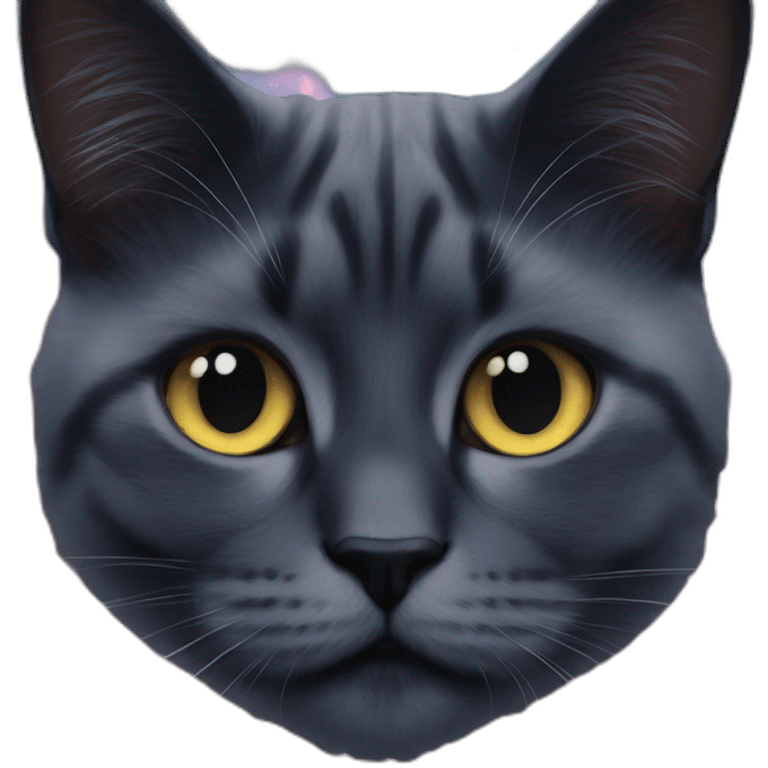 realistic nebula in outer space behind cat face emoji