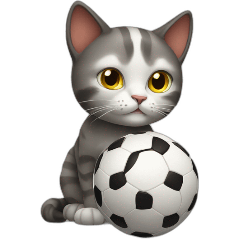 cat standing soccer ball emoji