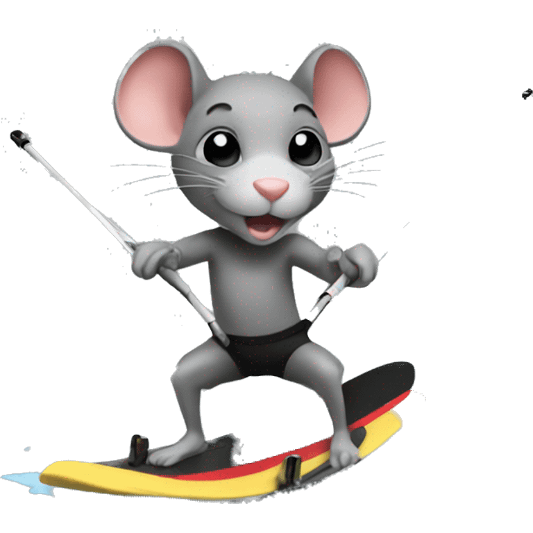 A rat waterskiing emoji