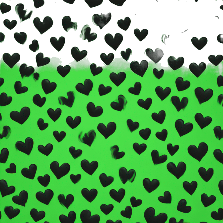 Black heart green flame emoji