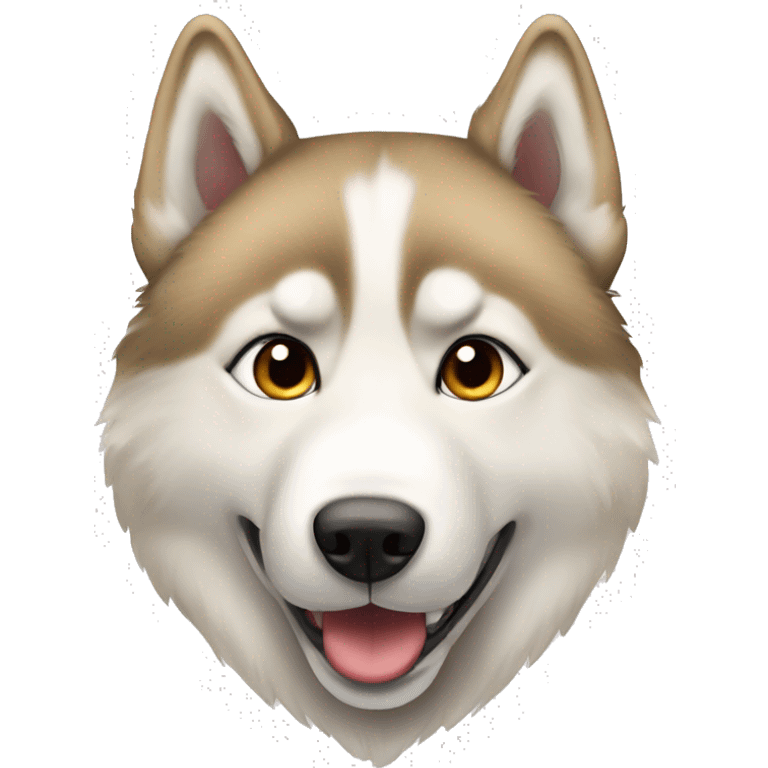 Playful Siberian husky with tan colored fur  emoji