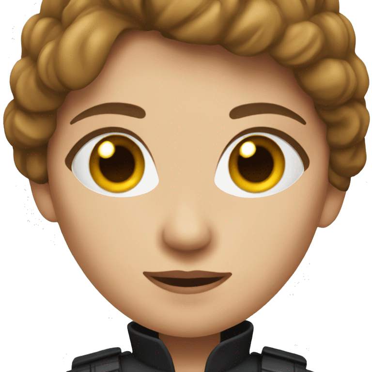 female spy with blue eyes and brown hair emoji