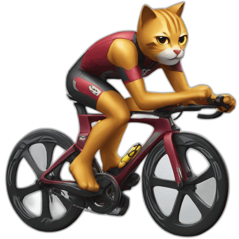 Cat racing Ironman emoji