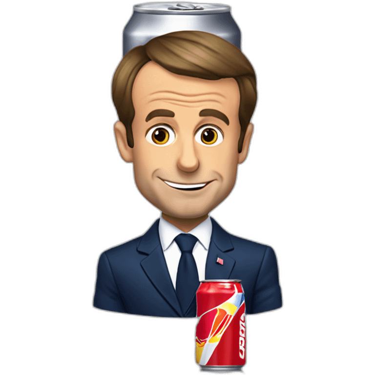 Emmanuel macron drinking a can of redbull emoji