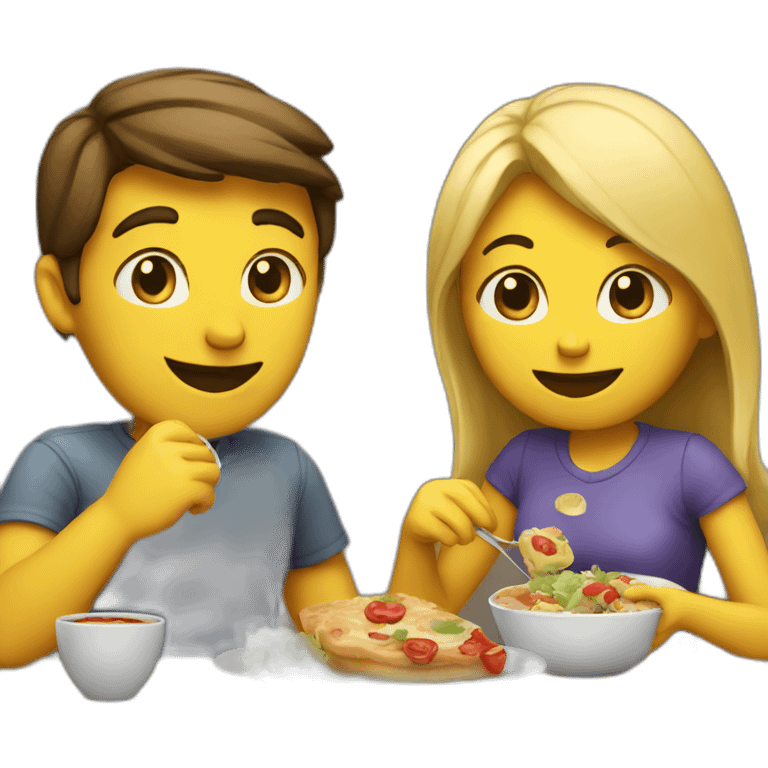 a couple eating together emoji