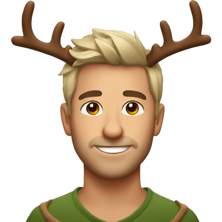 Aussie wearing reindeer antlers emoji