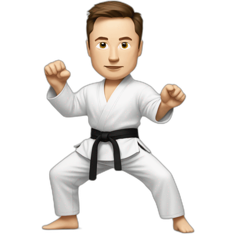 Elon musk in a karate pose emoji