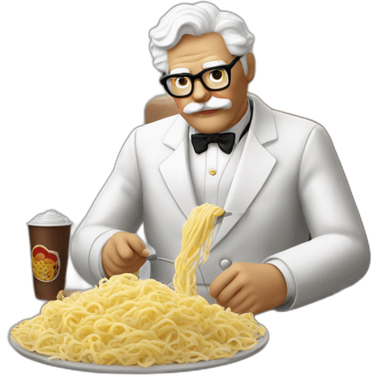 colonel sanders eating noodles emoji