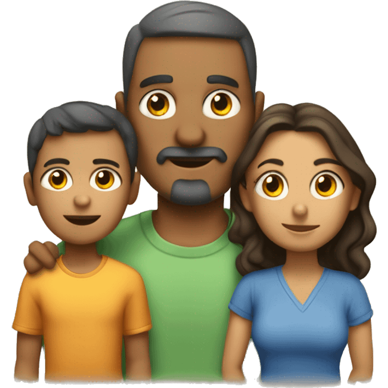 familia de papa, mama y tres niños varones emoji