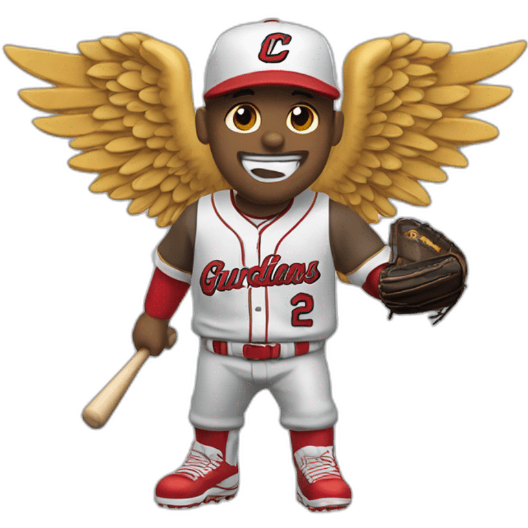 Cleveland Guardians Baseball with wings Logo MLB emoji