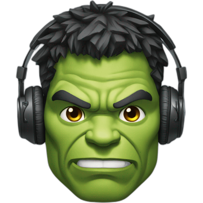 Hulk with headphone  emoji