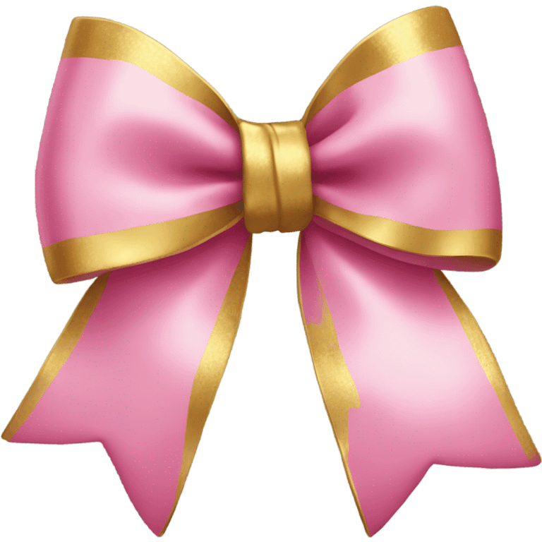 Pink bow with gold emoji