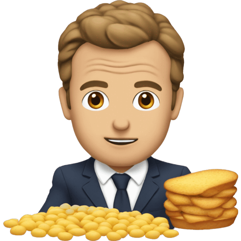 Macron qui mange des pâtes  emoji