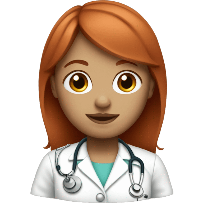 Redhead nurse with nose piercing and bangs emoji