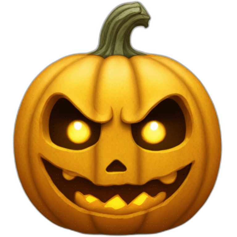 Yellowfire pumpkin head with demon eyes emoji