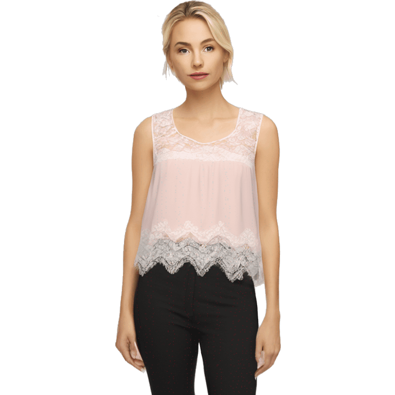 light pink top with lace emoji