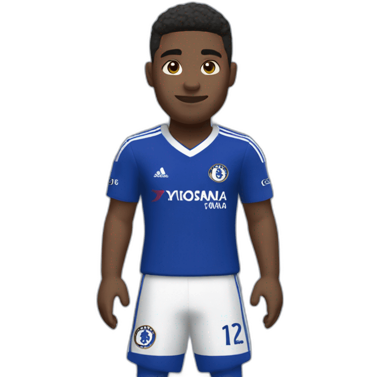 chelsea football club player blue uniform emoji