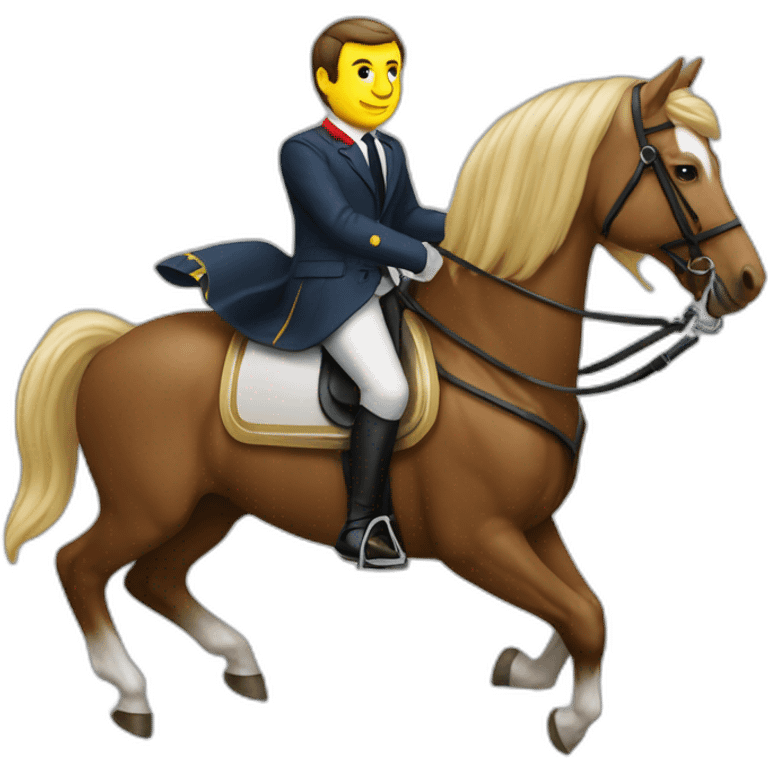 Macron sur un cheval emoji