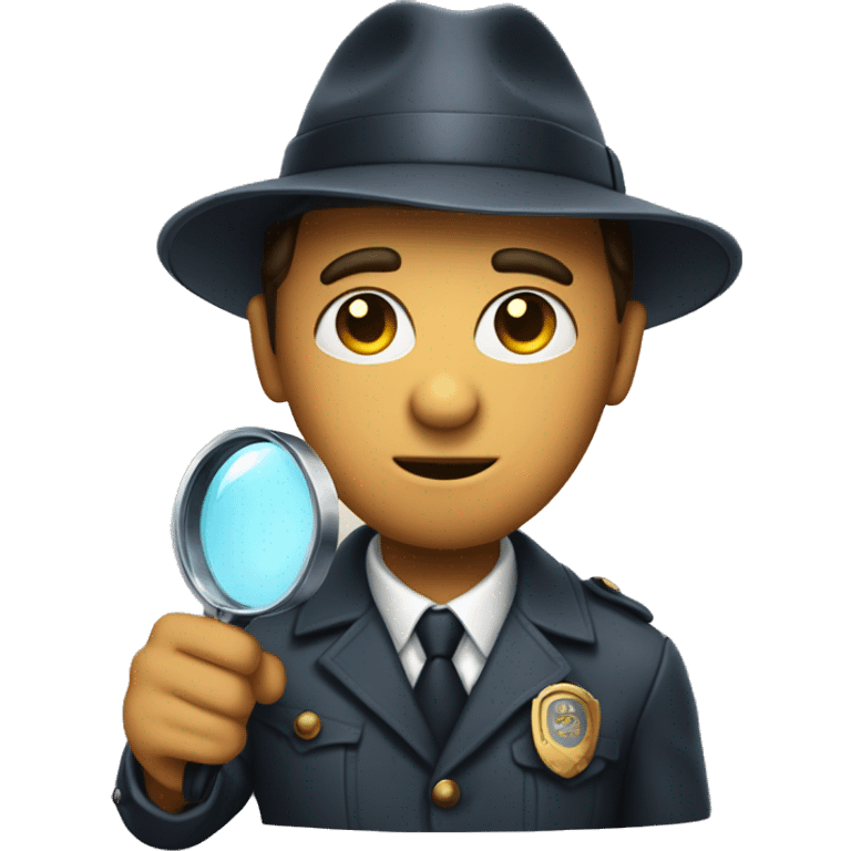 Detective with a magnifying glass in his hands emoji