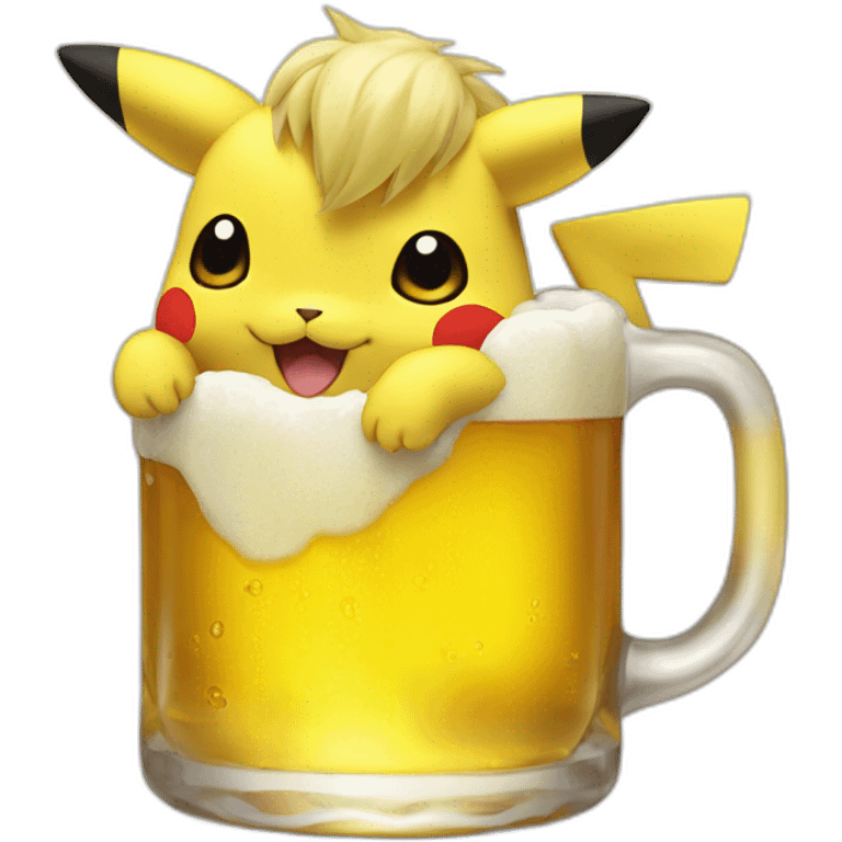 Pikatchu drink beer  emoji